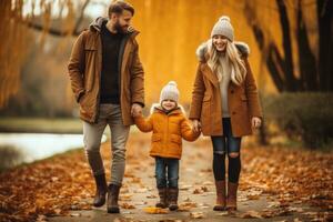 Happy family in the park photo