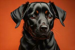 Portrait of a cute dog on a colorful background. Studio shot. ai generative photo