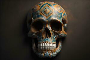 Day of the Dead sugar skull. Mexican sugar skull. ai generative photo