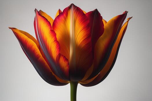 Bouquet of colorful flower on a solid color background, close up. ai generative photo