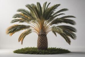 Palm tree on white background. generative ai photo