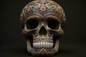 Day of the Dead sugar skull. Mexican sugar skull. ai generative photo