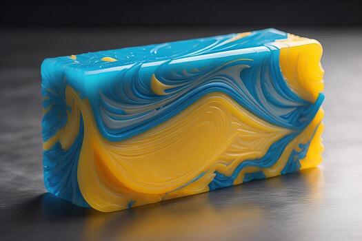 Soap bars on a colored background. ai generative photo