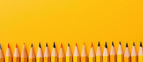 Yellow pencils background photo