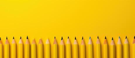 Yellow pencils background photo