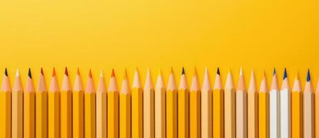 Yellow pencils background photo