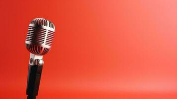 A professional microphone with a minimalist background photo