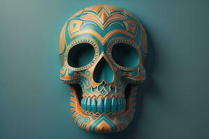 Day of the Dead sugar skull. Mexican sugar skull. ai generative photo