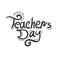 World teachers day hand drawn typography vector illustration. Teachers day lettering greeting cards, banners, poster and flyers.