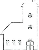 casa línea dibujo para decoración. vector