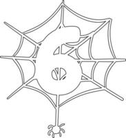 Number 6 on the web holiday decoration. vector