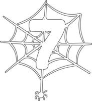 Number 7 on the web holiday decoration. vector