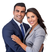 Happy multi ethnic business couple isolated png