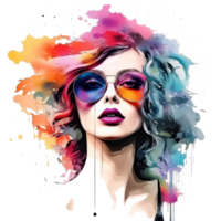 Watercolor fashion illustration isolated png