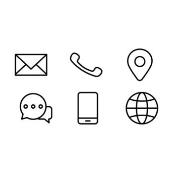 contacto nosotros icono vector. comunicación íconos conjunto aislar blanco antecedentes vector