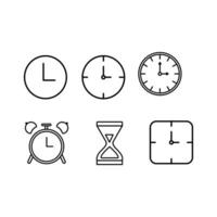 Time and clock Related Vector Icons Simple Set isolated on white background