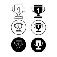 simple set trophy icon vector illustration logo design, isolated on white