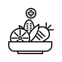 vegetal ensalada comida símbolo icono señales conjunto en blanco antecedentes vector