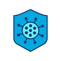 Immune system concept. Hygienic medical black shield protecting from virus.vector graphic web symbol on white background - editable vector