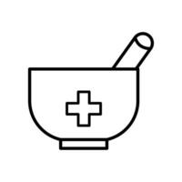 Mortar and pestle icon. illustration isolated on white background vector