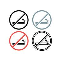 Smoking ban related vector icon set. Well made sign in thin line style with editable stroke. Vector symbol isolated on white background. Simple pictogram