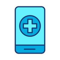 call doctor icon, online phone medical help, health consultation, emergency call, web symbol on white background - editable vector