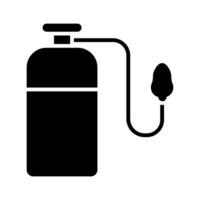 oxígeno tubo icono. simple, departamento, negro, describir. salud y médico icono. aislado en blanco antecedentes. vector