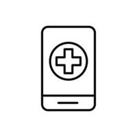 call doctor icon, online phone medical help, health consultation, emergency call, web symbol on white background - editable vector