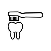 Tooth and toothbrush icon in trendy flat style isolated on white background. Symbol for website design, logo, app, UI. Vector illustration, EPS