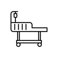 Hospital bed icon, intensive care unit. Resuscitation, rehabilitation, hospital wards. Medicine concept. Vector illustration can be used for topics like health, hospital, medical care
