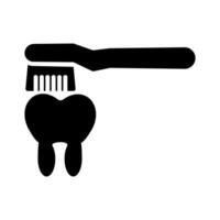 diente y cepillo de dientes icono en de moda plano estilo aislado en blanco antecedentes. símbolo para sitio web diseño, logo, aplicación, ui vector ilustración, eps