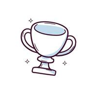 Hand Drawn Trophy icon. winner trophy. Doodle sketch Vector Illustration