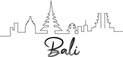 Bali Indonesia Line Drawing Free Vector