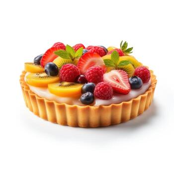 tarta con bayas aislado foto