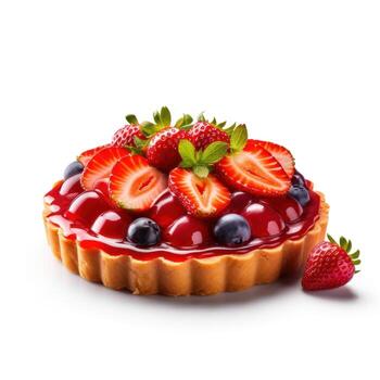 tarta con bayas aislado foto