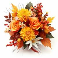 Autumn flowers bouquet isolated photo