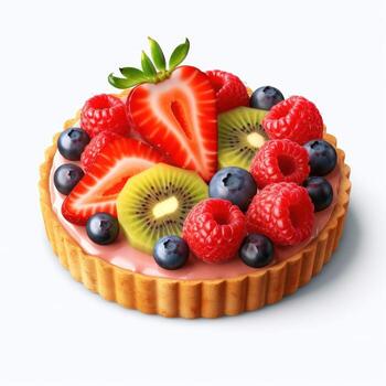 tarta con bayas aislado foto