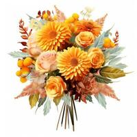 Autumn flowers bouquet isolated photo