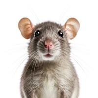 Cute rat face isolated photo