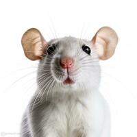 Cute rat face isolated photo
