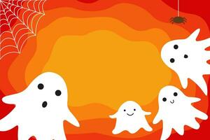 halloween background with ghost character vector