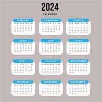 2024 calender template vector