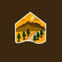 Logo art mountain and tree view for your brand vector