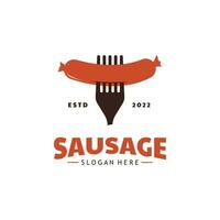 Sausage Logo Template. Street Food Logo Icon. vector