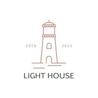 Lighthouse Logo Template With Simple style vector