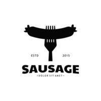 Sausage Logo Template. Street Food Logo Icon. vector