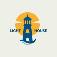 Lighthouse Logo Template With Simple style vector