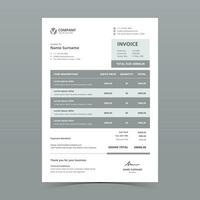 A4 Minimal Invoice Template Design vector