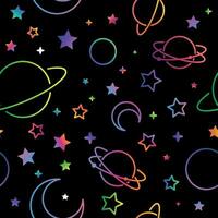 Seamless night sky stars pattern vector