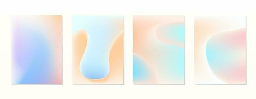 SET SOFT GRADIENT MESH FLUID BLURRED BACKGORUND DESIGN WITH COPY SPACE AREA VECTOR TEMPLATE GOOD FOR POSTER, WALLPAPER, COVER, FRAME, FLYER, SOCIAL MEDIA